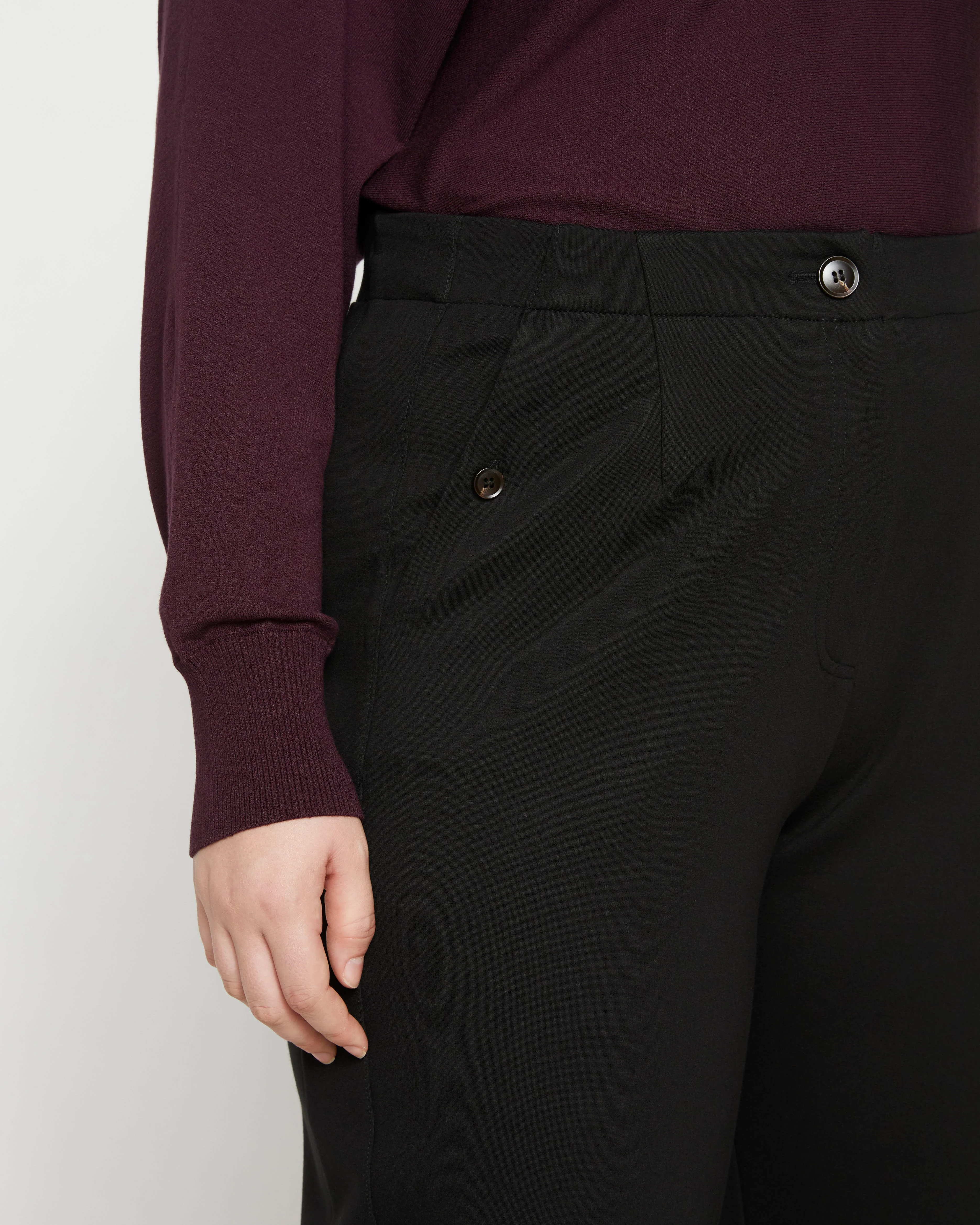 Audrey Tailored Ponte Pants - Black - Image 3
