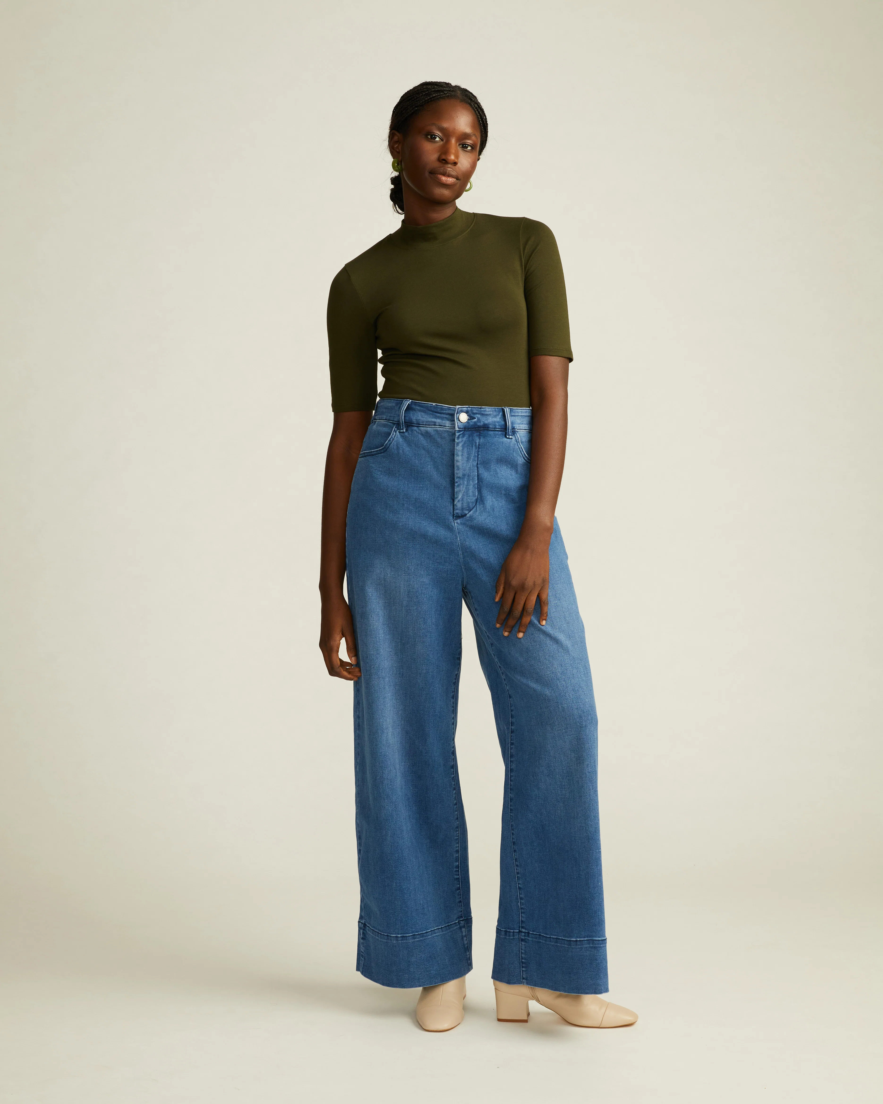 Carrie High Rise Wide Leg Jeans - True Blue - Image 7