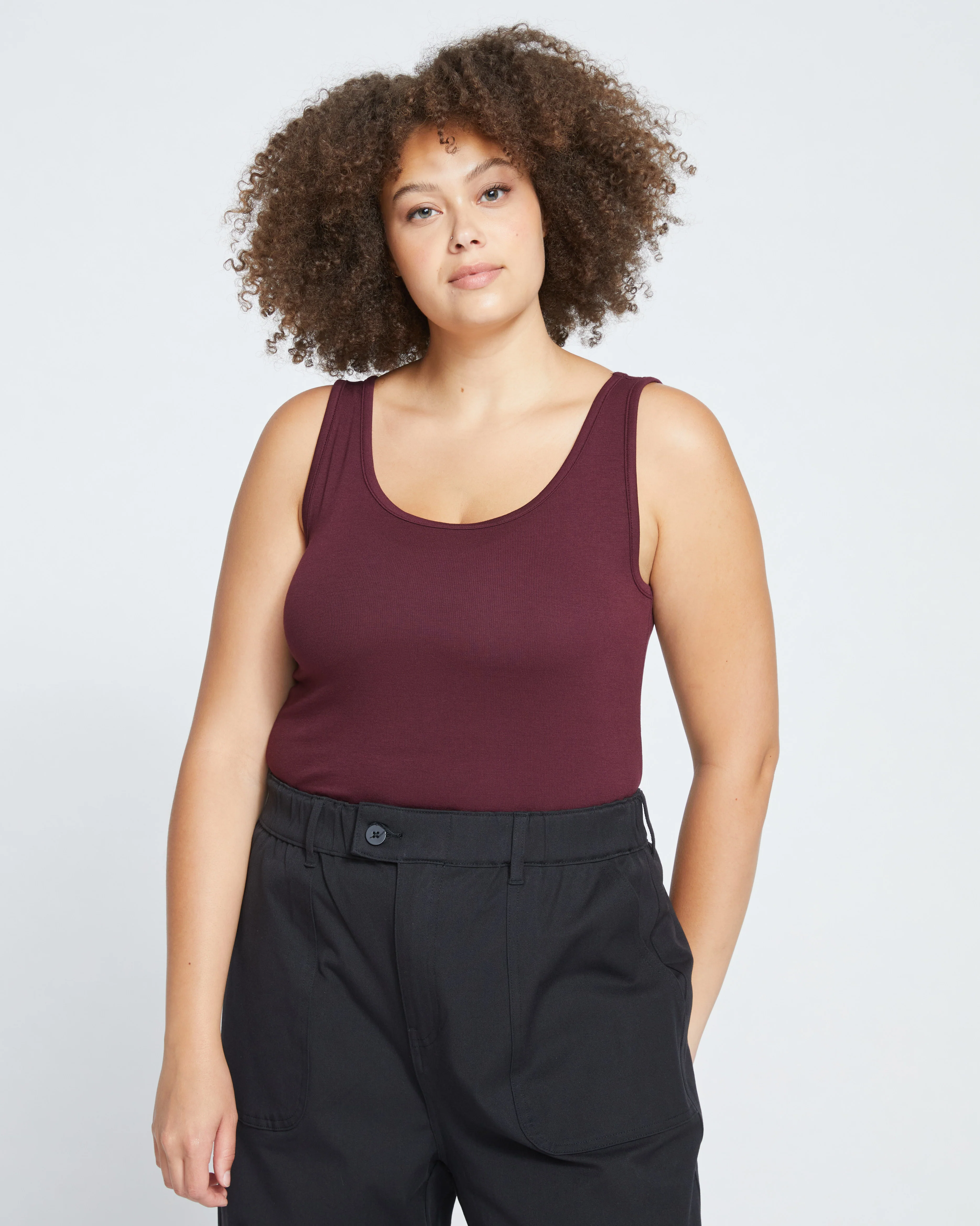 Cloud Rib Tank - Black Cherry - Image 4