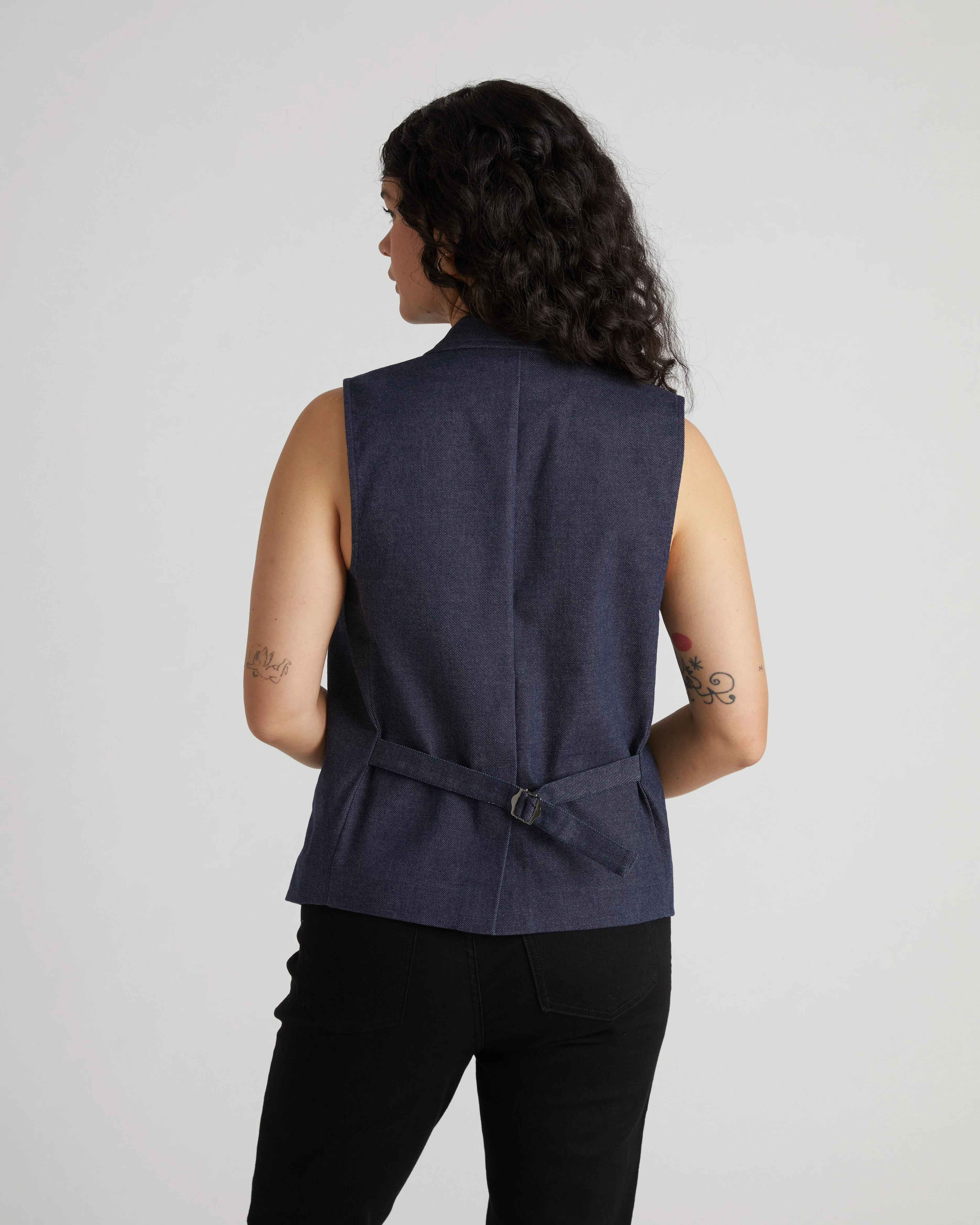 Edwin Denim Look Vest - Dark Indigo - Image 10