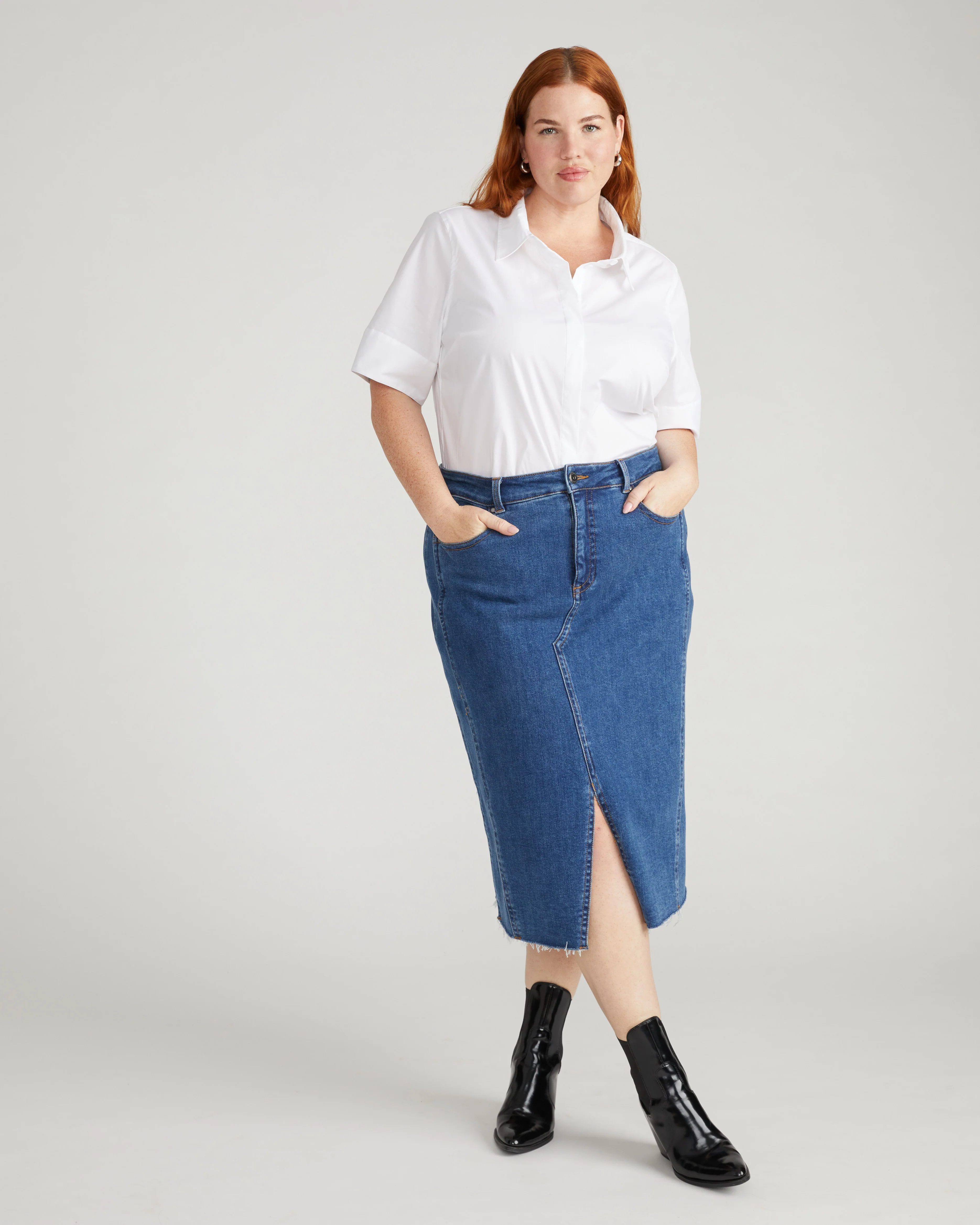 Elbe Stretch Poplin Short Sleeve Shirt - White - Image 5