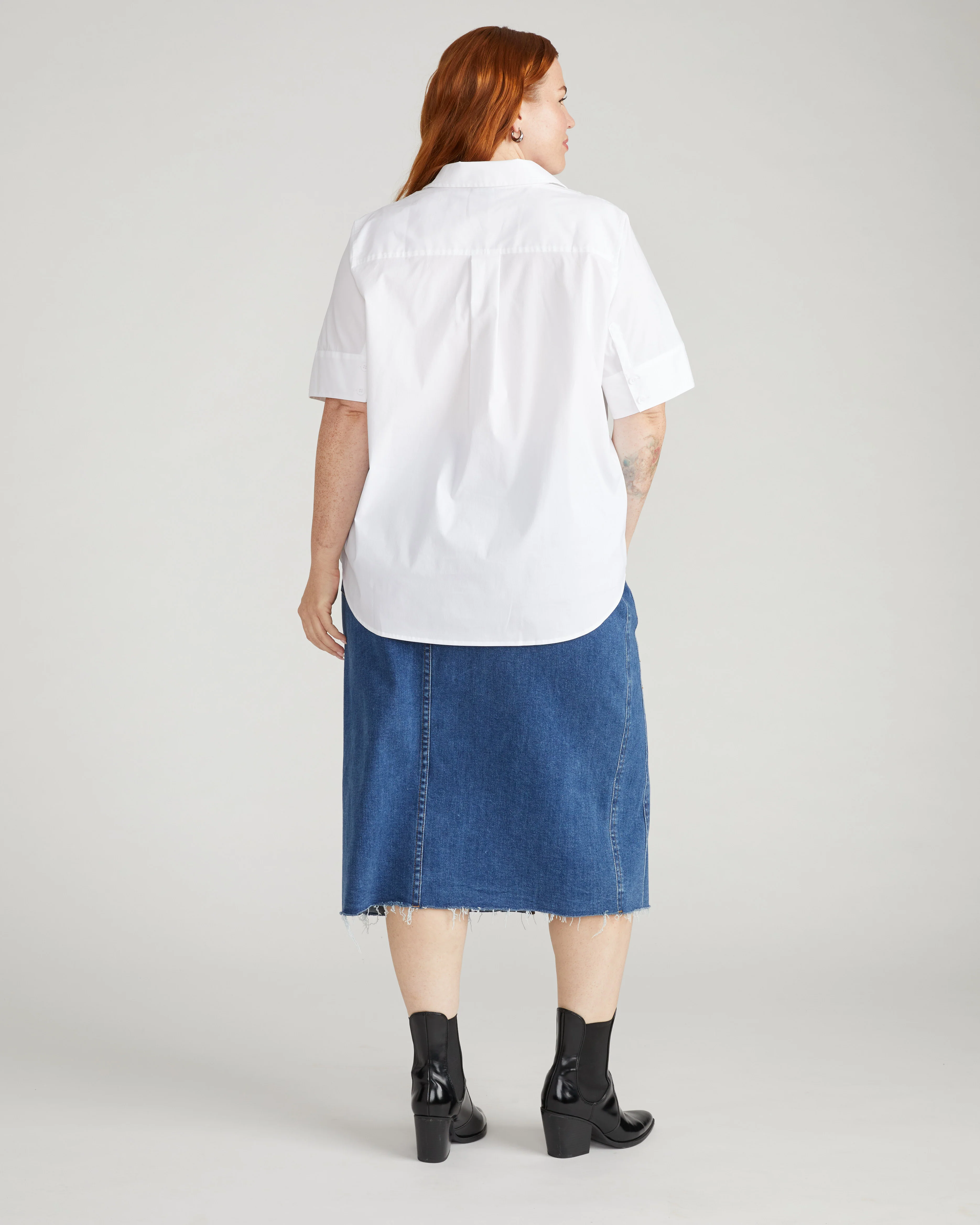 Elbe Stretch Poplin Short Sleeve Shirt - White - Image 6