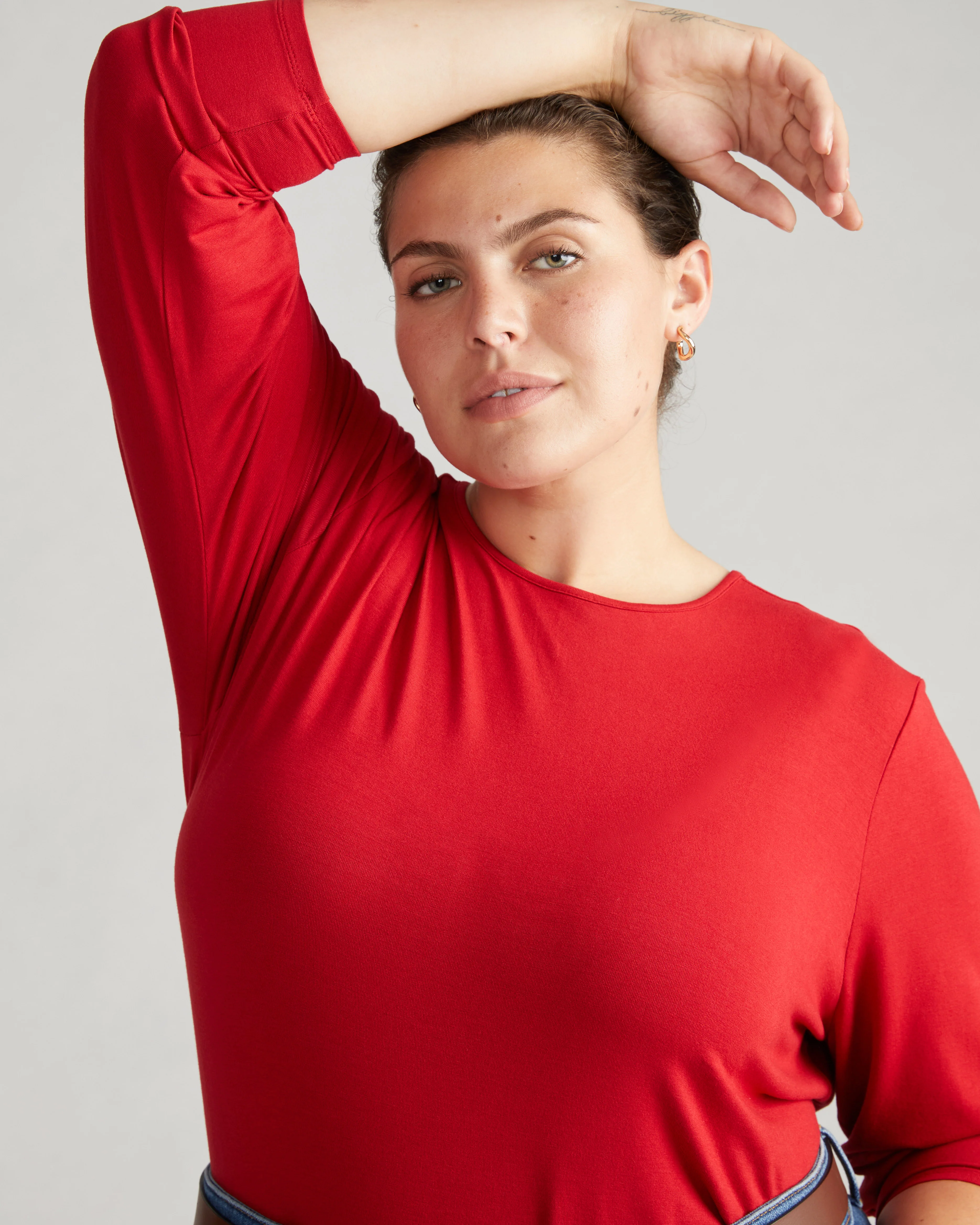 Joan Liquid Jersey Long Sleeve Top - New York Red - Image 4