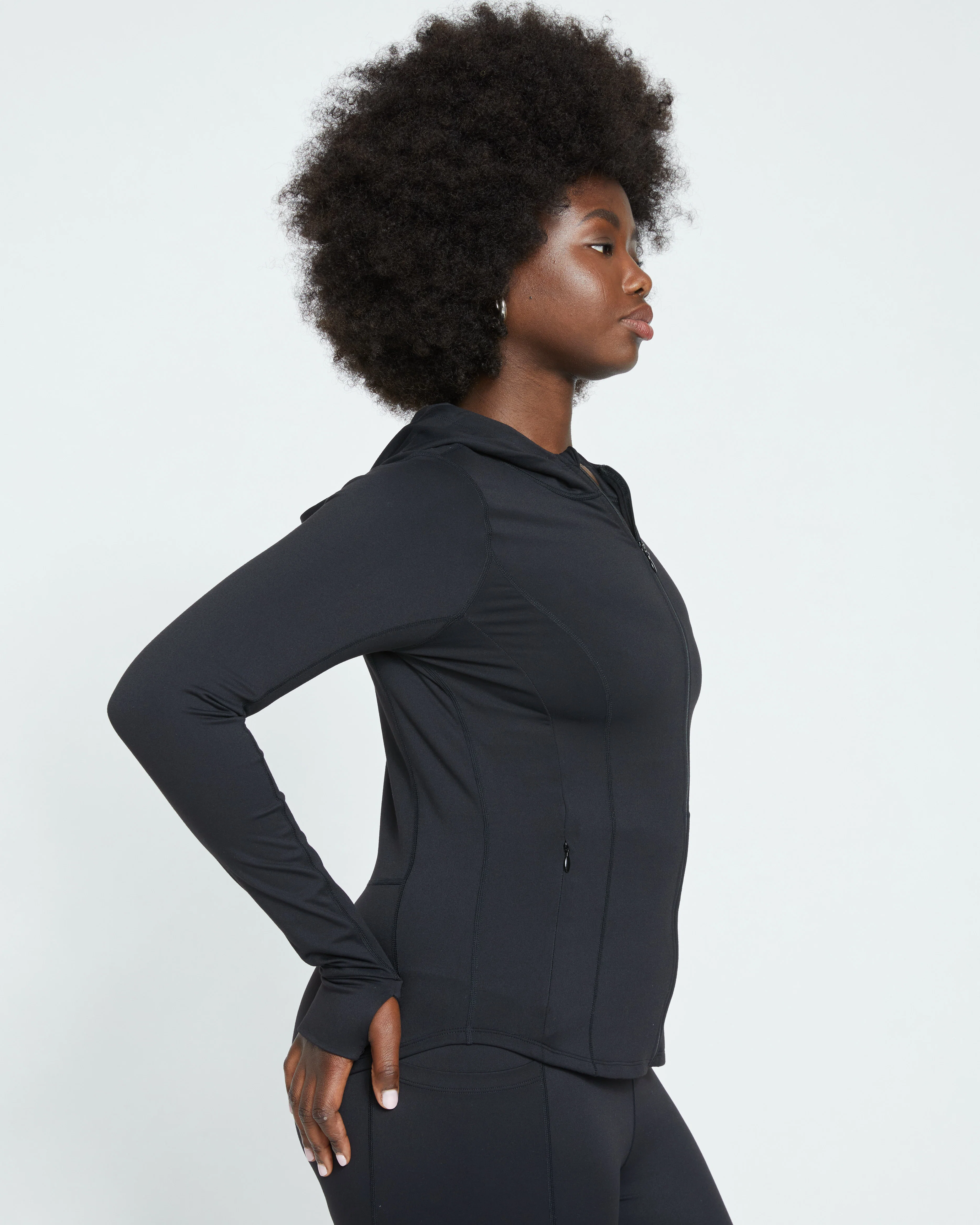 Next-to-Naked Hooded Zip Jacket - Black - Image 3