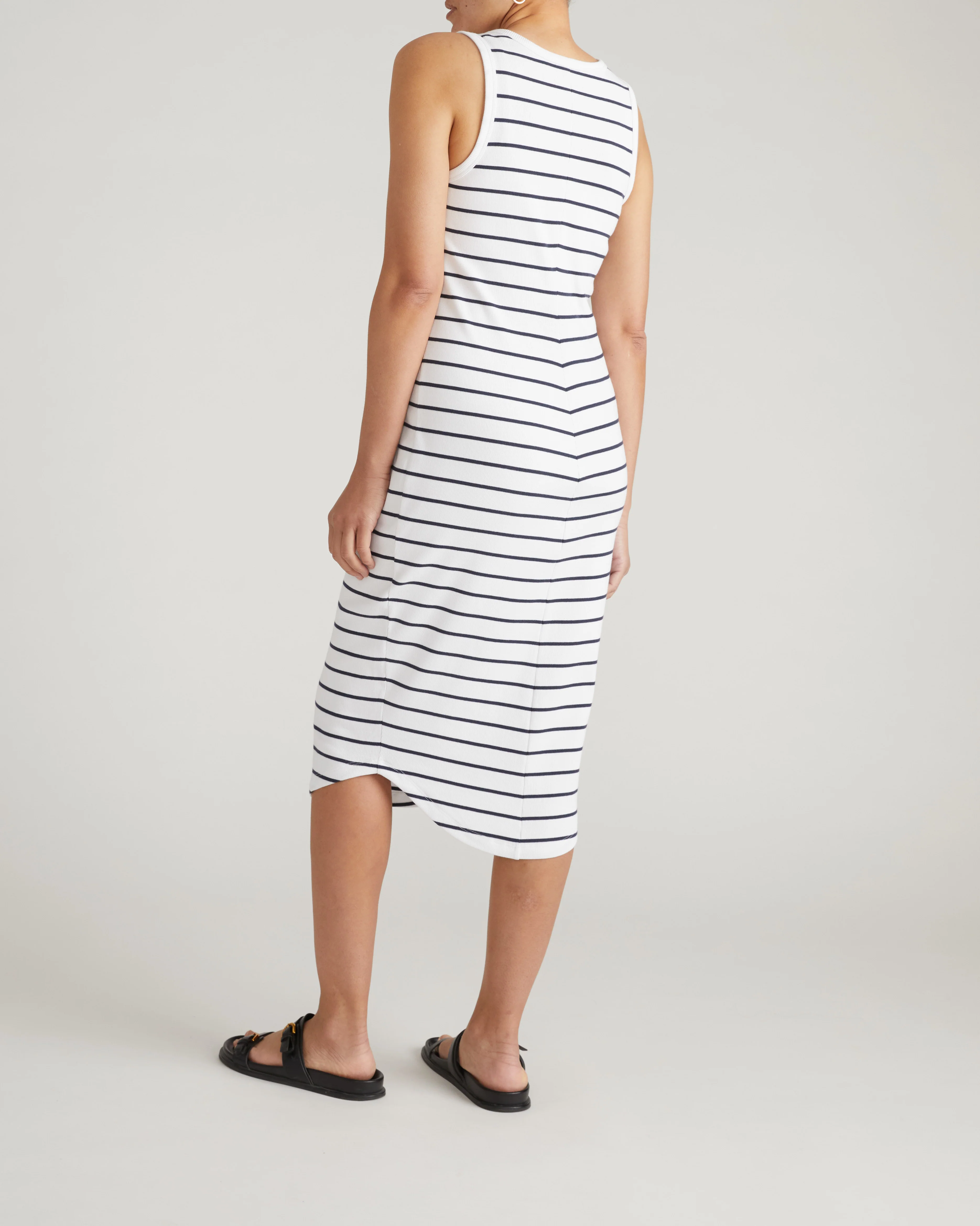 Romera Ribbed Dress - Nautical Navy Stripe - Image 4