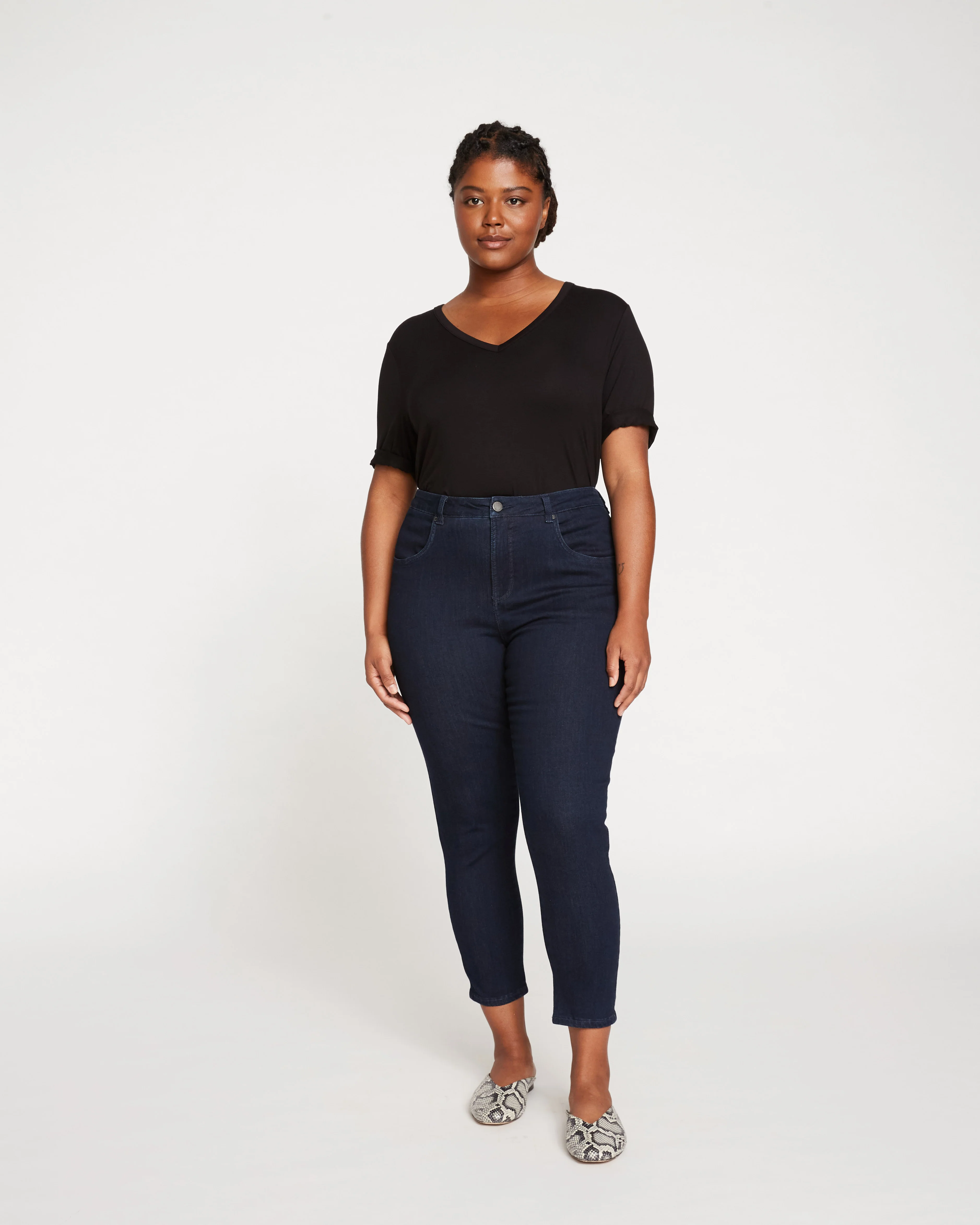 Seine High Rise Skinny Jeans 27 Inch - Dark Indigo - Image 6