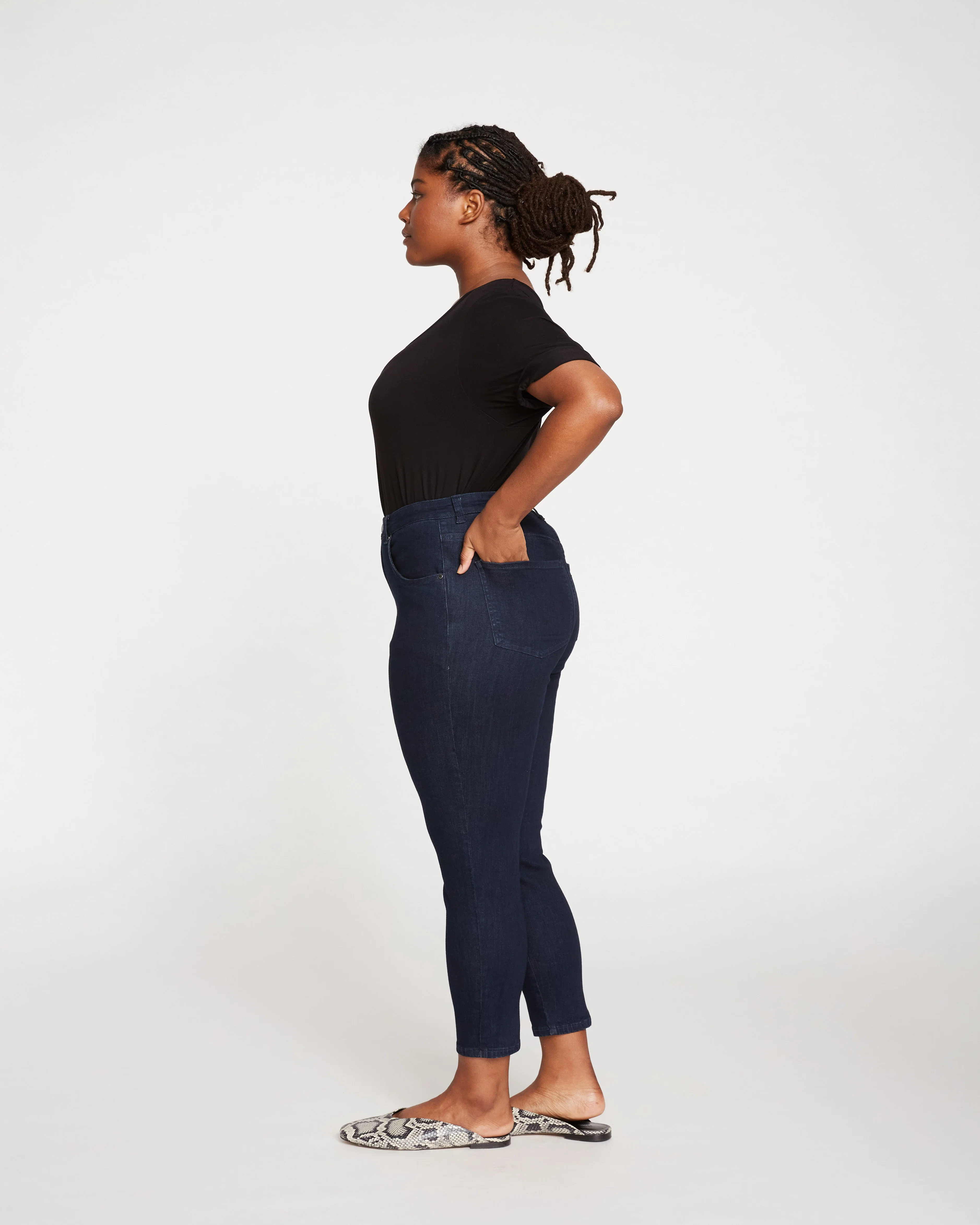 Seine High Rise Skinny Jeans 27 Inch - Dark Indigo - Image 7