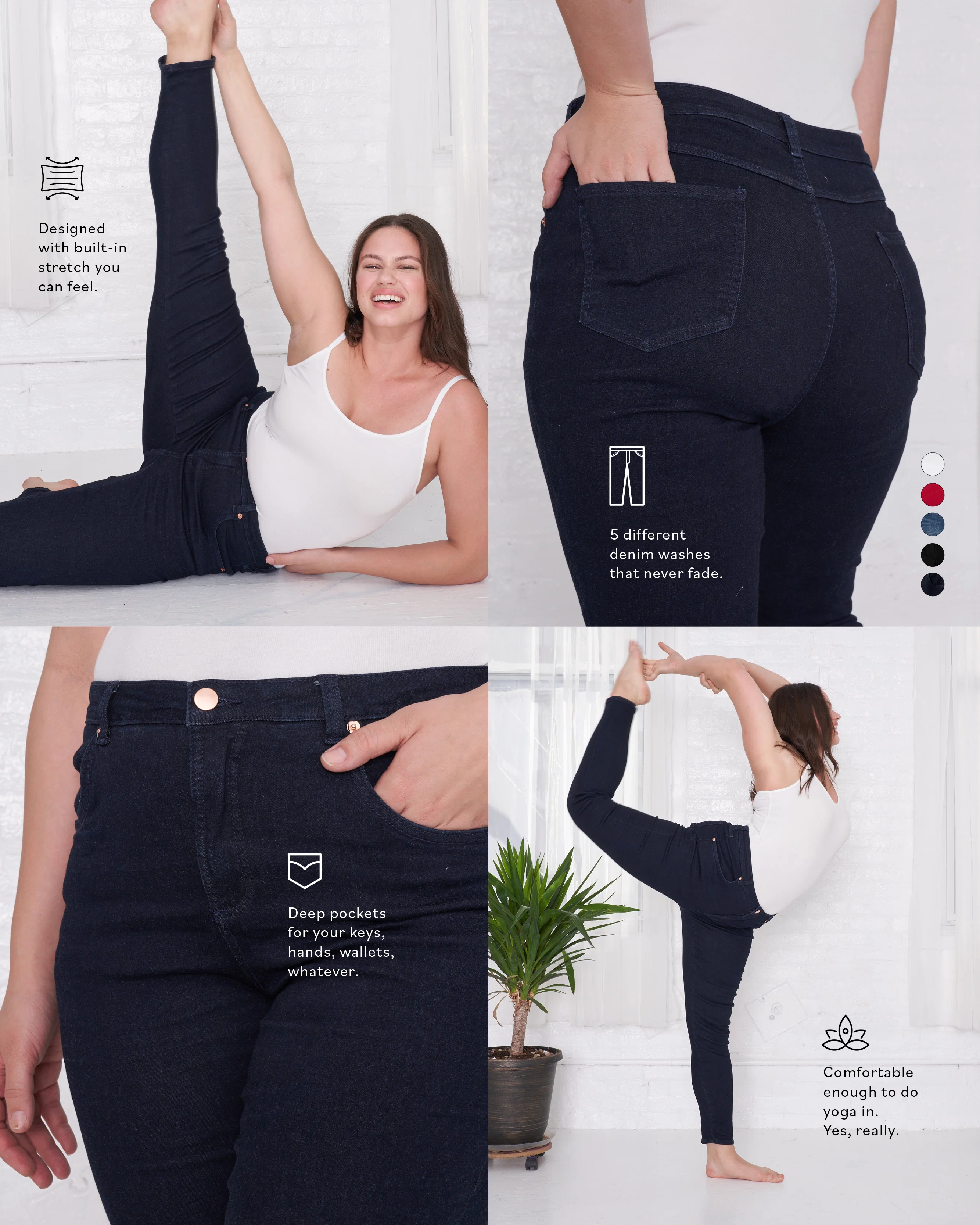 Seine High Rise Skinny Jeans 27 Inch - Dark Indigo - Image 9