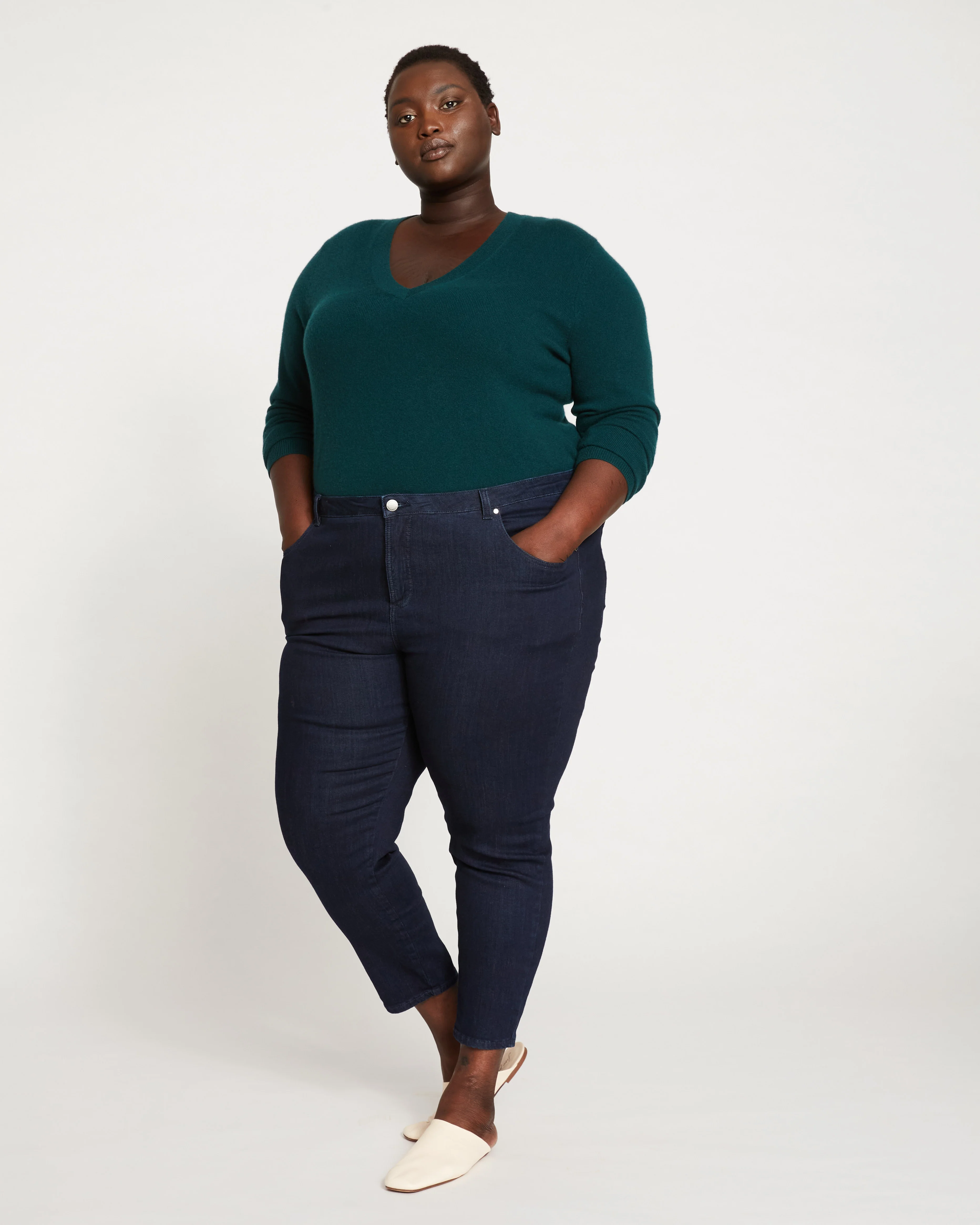 Seine Mid Rise Skinny Jeans 27 Inch - Dark Indigo - Image 3