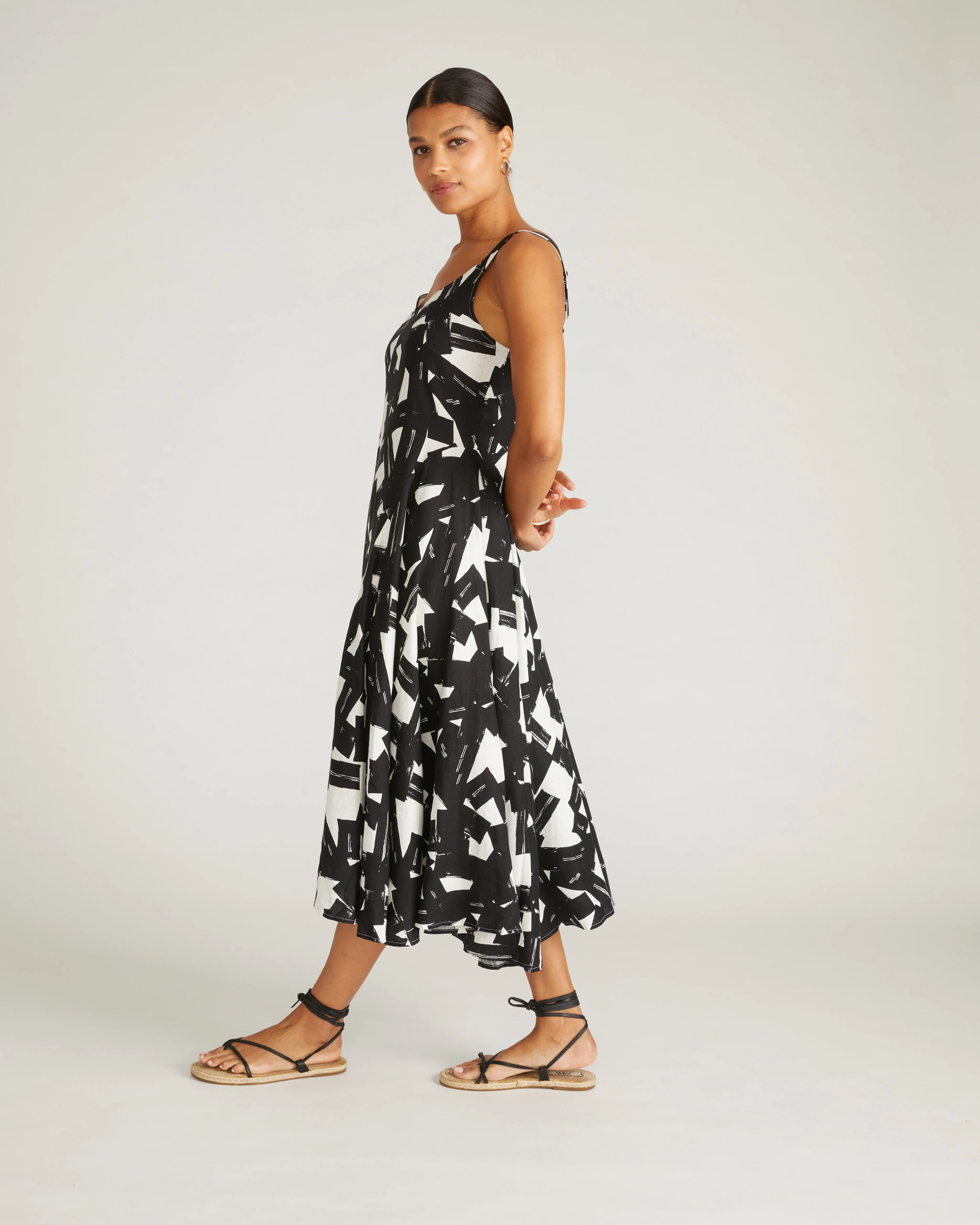 Sunshower Flowy Linen Dress - Santiago Print - Image 5